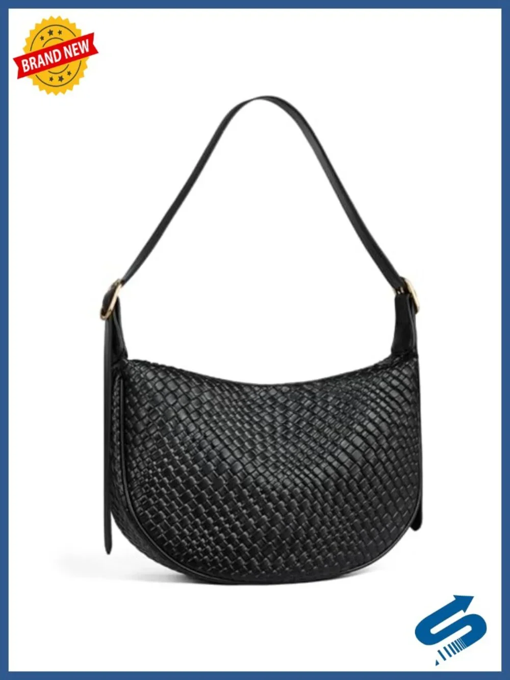 Vegan Leather Crescent Crossbody Bag Hobo Handbag Adjustable Strap